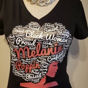 Afro Women Melanin V Neck Fitted Shirt
